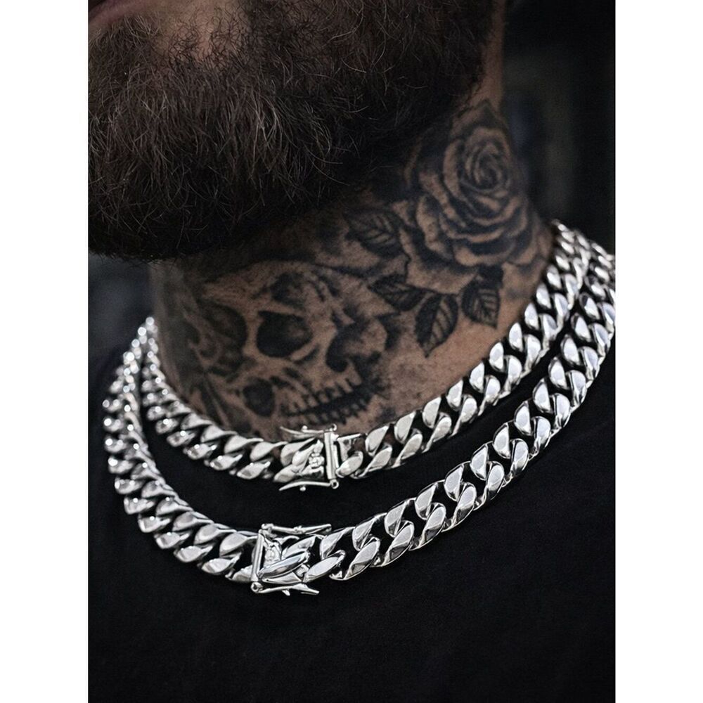 Stainless Steel 12mm Cuban Link Necklace